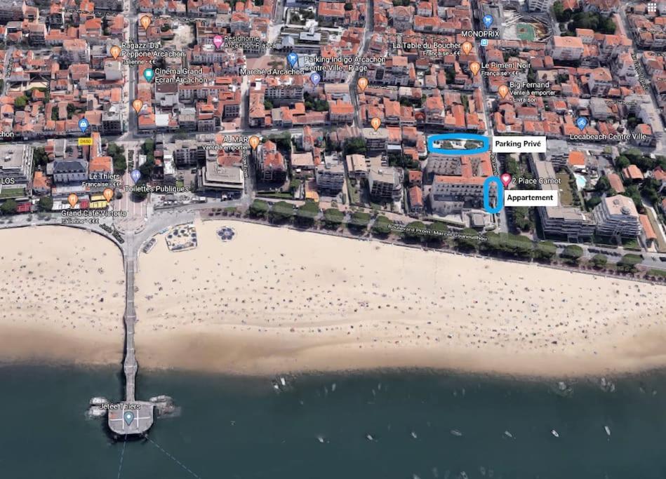 Grand Hotel - Magnifique Appartement Bord De Plage Centrale Arcachon Eksteriør billede